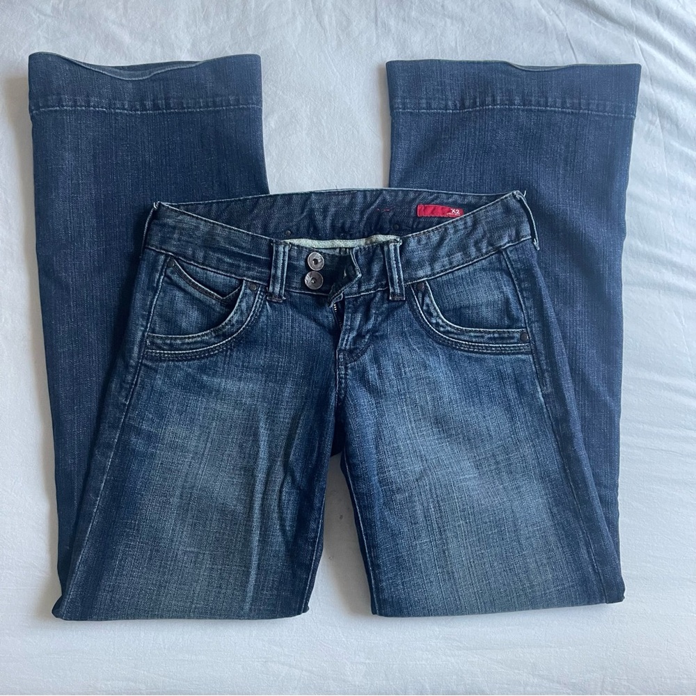 Vintage Express Y2K Cargo Flare Wide Leg Jeans
